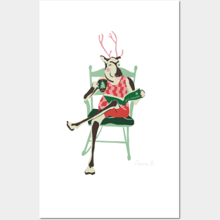 Hipster Christmas Reindeer Posters and Art